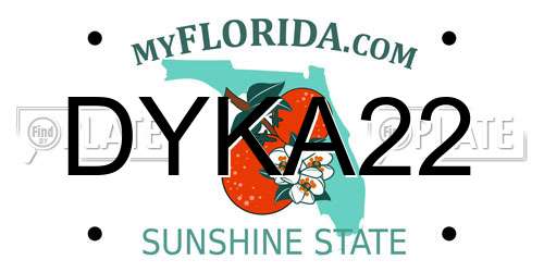 DYKA22 Florida License Plate