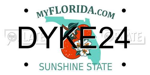 DYKE24 Florida License Plate