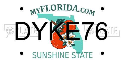 DYKE76 Florida License Plate