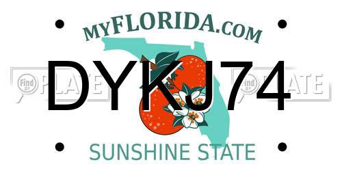 DYKJ74 Florida License Plate