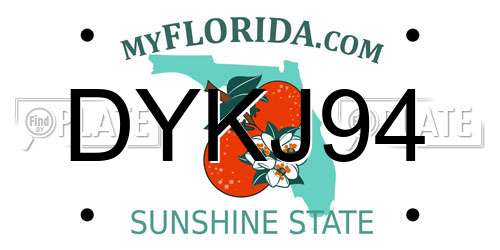 DYKJ94 Florida License Plate