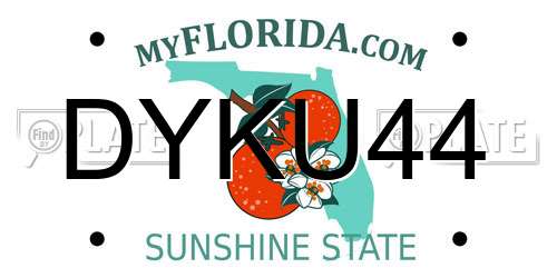 DYKU44 Florida License Plate