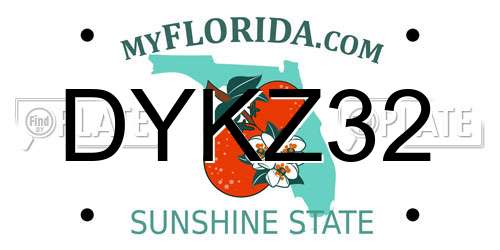 DYKZ32 Florida License Plate