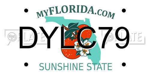 DYLC79 Florida License Plate