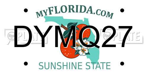 DYMQ27 Florida License Plate