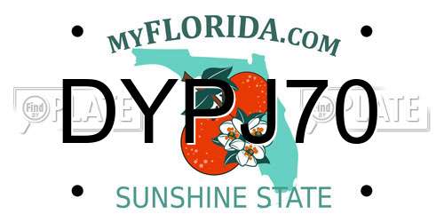 DYPJ70 Florida License Plate