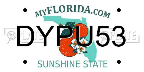 DYPU53 Florida License Plate