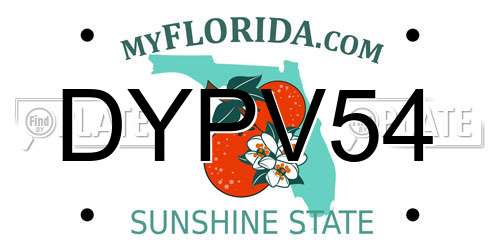 DYPV54 Florida License Plate