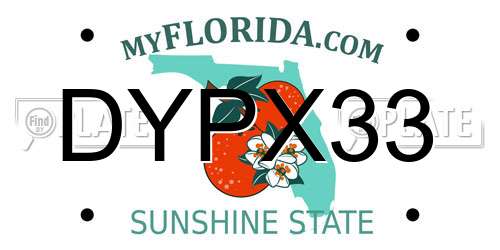 DYPX33 Florida License Plate