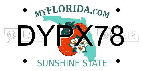 DYPX78 Florida License Plate