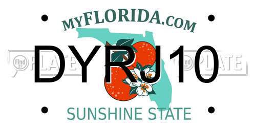 DYRJ10 Florida License Plate