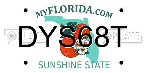DYS68T Florida License Plate
