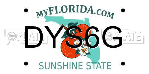 DYS6G Florida License Plate