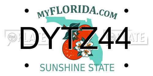 DYTZ44 Florida License Plate