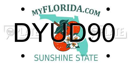DYUD90 Florida License Plate