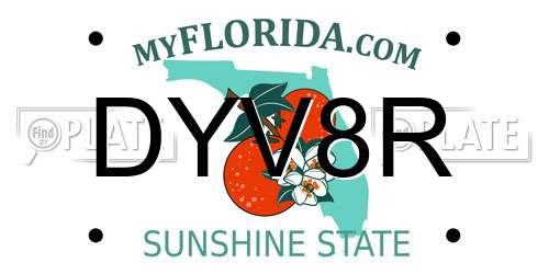 DYV8R Florida License Plate