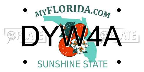DYW4A Florida License Plate