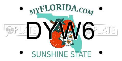 DYW6 Florida License Plate
