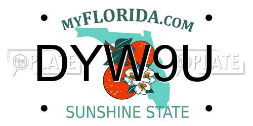 DYW9U Florida License Plate