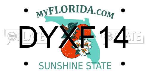 DYXF14 Florida License Plate