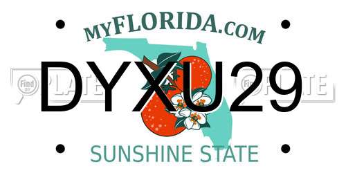 DYXU29 Florida License Plate