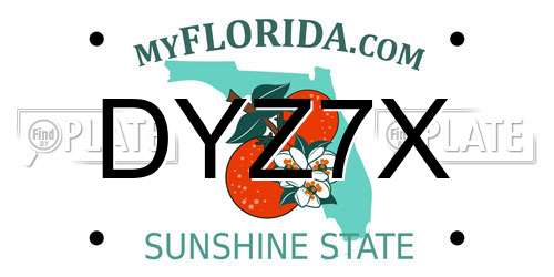 DYZ7X Florida License Plate