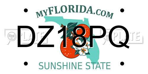 DZ18PQ Florida License Plate