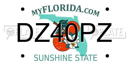 DZ40PZ Florida License Plate