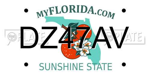 DZ47AV Florida License Plate