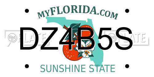 DZ4B5S Florida License Plate