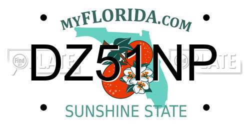 DZ51NP Florida License Plate