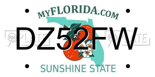 DZ52FW Florida License Plate