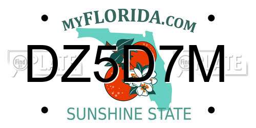 DZ5D7M Florida License Plate