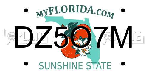DZ5O7M Florida License Plate