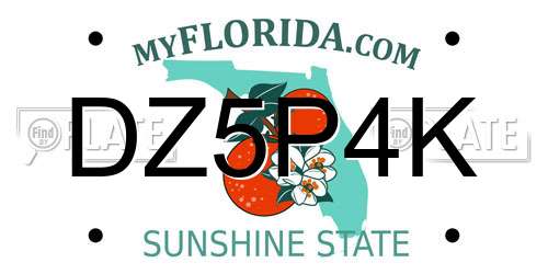 DZ5P4K Florida License Plate