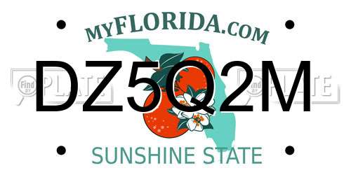DZ5Q2M Florida License Plate