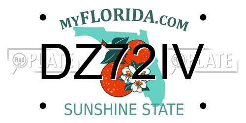 DZ72IV Florida License Plate