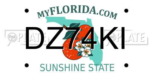 DZ74KI Florida License Plate