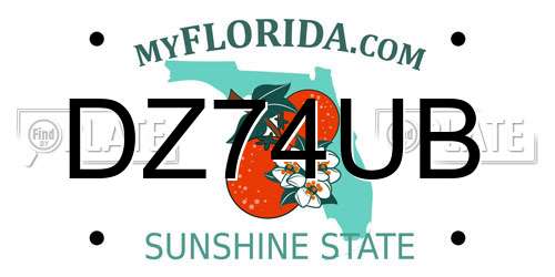 DZ74UB Florida License Plate
