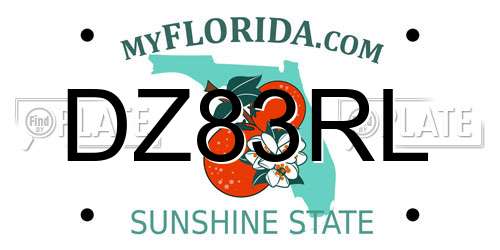 DZ83RL Florida License Plate