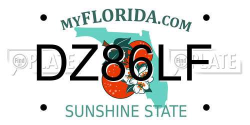 DZ86LF Florida License Plate