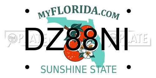 DZ88NI Florida License Plate