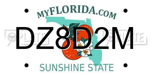 DZ8D2M Florida License Plate