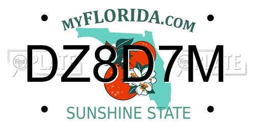 DZ8D7M Florida License Plate