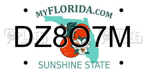 DZ8O7M Florida License Plate