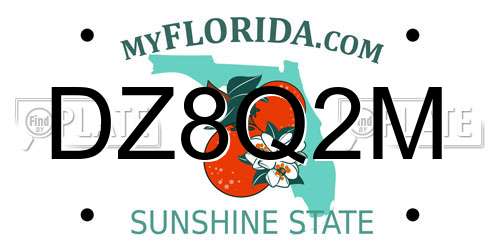 DZ8Q2M Florida License Plate