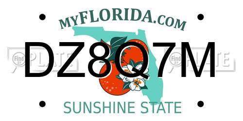 DZ8Q7M Florida License Plate