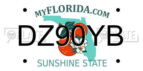 DZ90YB Florida License Plate