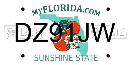 DZ91JW Florida License Plate