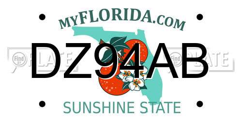 DZ94AB Florida License Plate